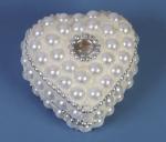 srdce mini - perličková, bílá s kamenem 4,5 cm