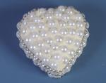 srdce mini - perličková, bílá 4,5 cm