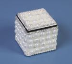 krabička mini - perličky, bílá 4x4 cm