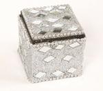 krabička mini - stříbrná se zrcátky 4x4 cm