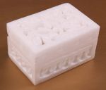 bílý mramor - vyřezávaná krabička obdélník